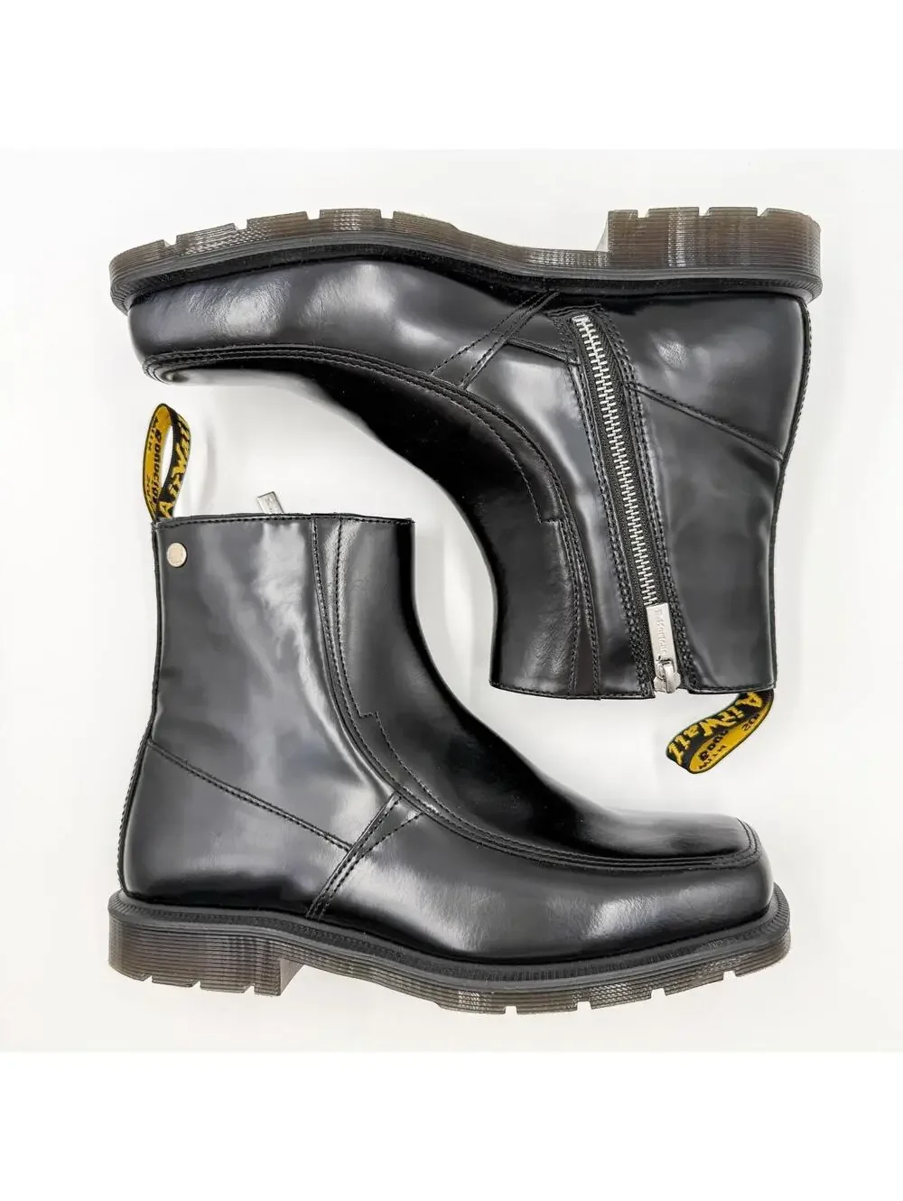Dr. Martens Durrow Zip Casual Boots Black Leather Chelsea Size‎ Womens 8